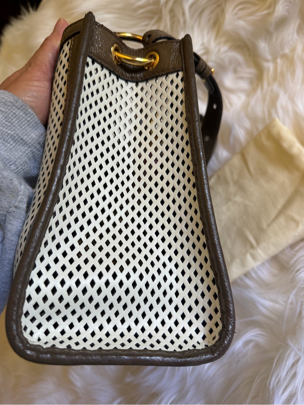 Fendi Runaway White FF PVC Calfskin Leather Shopper Tote - Picture 8 of 10